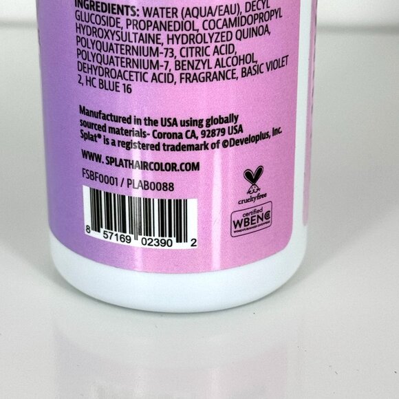 Splat Brilliant Toning Foam Violet Frost Hair Toner 5 Oz Cruelty-Free For Blonde - Picture 5 of 6